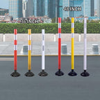 8 Pack Traffic Delineator Posts – High Visibility Reflective Safety Cones with Spring Base for Roadway, Parking, Garage, Construction Zones (Yellow, 36 Inch)