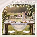 Leinuosen 7 Pcs Extra Large Buffet Risers Set 10" to 16" Rectangle Acrylic Display Box Catering Dessert Table Riser Food Display Decorative Stand with Hollow Bottom for Catering Supplies(Clear)