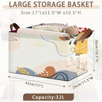 Boho Floral Collapsible Storage Bin - 17x11.5x10.5 Inch Foldable Organizer Basket for Home Decor, Bohemian Decor, Closet - Single Pack No Lid Space-Saving Design