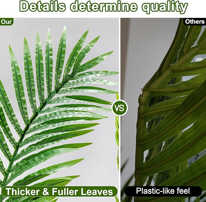 Big Artificial Palm Tree Tall Faux Tropical Trees Indoor Outdoor Realistic Floor Plants Large Fake Plant for Home Living Room Office Decor Porch Outside Patio arboles para Modern Farmhouse decoracion