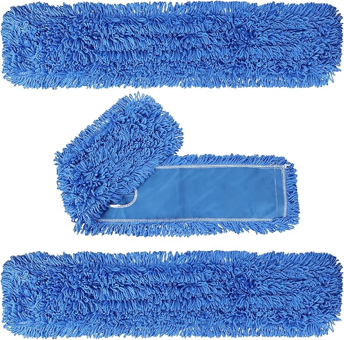 3 Pack 36 Inch Dust Mop Replacement Head Washable Medium Microfiber Mop Head for Commercial and Residential Use