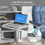 Mount-It! Medical Laptop Cart with Locking Wheels and Anti-Theft Bar, Mobile Computer Workstation for Clinics, Hospitals, Labs – Secure Rolling Cart with Supply Holders and Cable Management