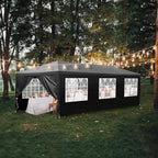 10x30 FT Party Tent, Outdoor Wedding Tents for Parties, Canopy Event Tent with 8 Removable Sidewalls, Waterproof Gazebo Shelter for Birthday Parties, Weddings, BBQs & Events (10X30FT-8Sides Black)