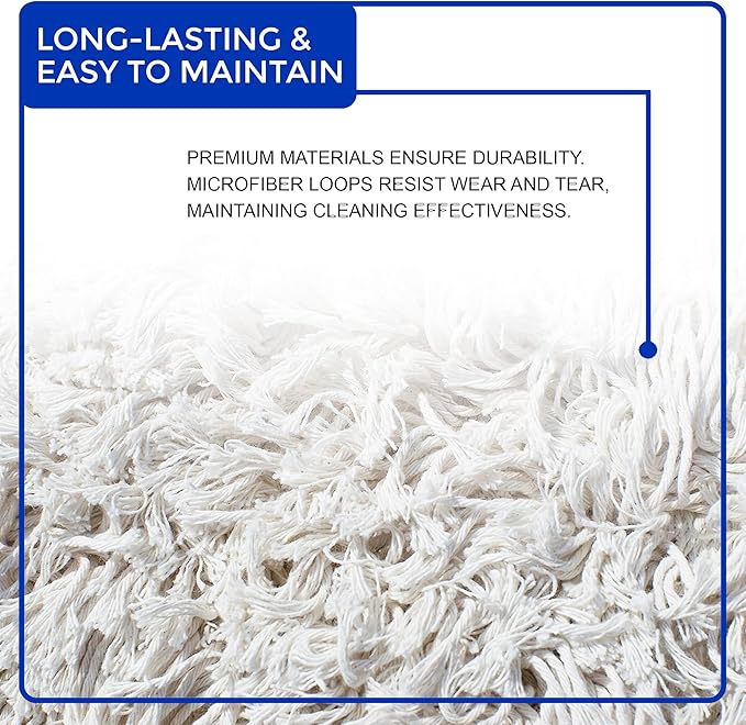 Nine Forty 24" Premium Cotton Dust Mop Kit - Heavy Duty Mop Head with Handle for Industrial, Commercial, and Residential Cleaning - Dry Floor Duster for Hardwood Surfaces - White