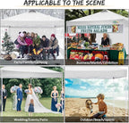COBlZI 10x10 Pop Up Canopy Tent with 4 Removable Sidewalls，Waterproof Commercial Easy up Adjustable Gazebo with Air Vent, 4 Sandbags，4 Stakes & 8 Ropes（Tents for Party/Exhibition,White