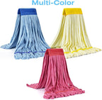 Matthew Cleaning Microfiber Tube Mop(Large,Red,3Pack) Heavy Duty Mop Head Replacement,Excellent Absorbency,Premium launderability,Reusable,Loop end for Home,Commercial and Industrial Use