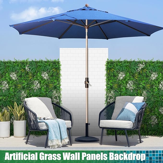 20"x20" Grass Wall Panels, 6PCS Artificial Greenery Backdrop Wall with UV Resistant Leaves, Faux Green Wall Decor for Outdoor Indoor Patio Garden Backyard