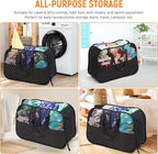 Collapsible Laundry Baskets with 3 Compartment, 150L Tear-proof Pop Up Hamper, Foldable Laundry Basket with Tote Handles, Dirty Clothes Hamper for Laundry, Bedroom, Bathroom, Dorm Black