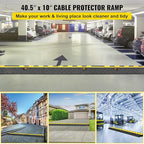 VEVOR 5 Pack Rubber Cable Protector Ramp 2 Channel Heavy Duty 66,000 lbs Load Capacity Cable Wire Cord Cover Ramp Speed Bump Driveway Hose Cable Ramp Protective Cover (2-Channel, 5 Pack-66,000 lbs)