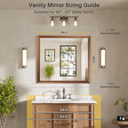 40x36 Inch Bathroom Mirror for Wall, Anti-Rust Walnut Wood Grain Metal Framed Bathroom Mirrors for Over Sink,Rectangler Mirrors for Bathroom Vanity, Farmhouse, Bedroom, Living Room, Entryway Decor