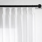 MYSKY HOME White Sheer Curtains 63 Inch for Bedroom Short Pinch Pleated Semi Sheer Curtains, Linen Look Curtain Drapes Cotton Polyester Blend Light Filtering Window Curtain Panels 40W x 63L, 2 Pieces