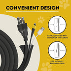 Cord Cover For Pets (Black, 10ft) - Durable PET Cable Protector for Dogs, Cats, and Other Pets - Critter Cord - Cord Protectors from Pets No Chew, Keep Cats from Chewing Cords - Puppy Proof Cord Cover