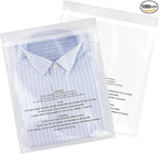 iMailer - 12" x 18"(1000 Counts) - Poly Bags with Suffocation Warning Self Seal 1.6 Mil for Clothing, Shirts, Packaging - Permanent Adhesive