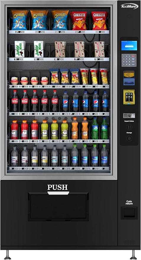 KoolMore Refrigerated Snack Vending Machine with 60 Slots and Bill Acceptor in Black (KM-VMR-40-B)