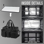Wearable Cleaning Caddy Organizer with Handle & Shoulder Straps for Housekeepers, Under Sink & Car Cleaning Tool Organizer Bag with 4 Foldable Dividers (Black)