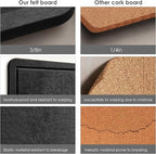 Bulletin Board, 36 x 24 inches Felt Board - Decorative Pin Board, Cork Board Alternative for Wall, 3' x 2' Foldable Self-Adhesive Vision Board Prayer Board with 20 Pushpins - Black