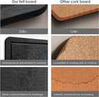 Large Bulletin Board - 60 x 36 Inches, Decorative Felt Pin Board for Wall - 5' x 3' Foldable Photo Display Board with Self-Adhesive Tape, Includes 20 Push Pins - Black