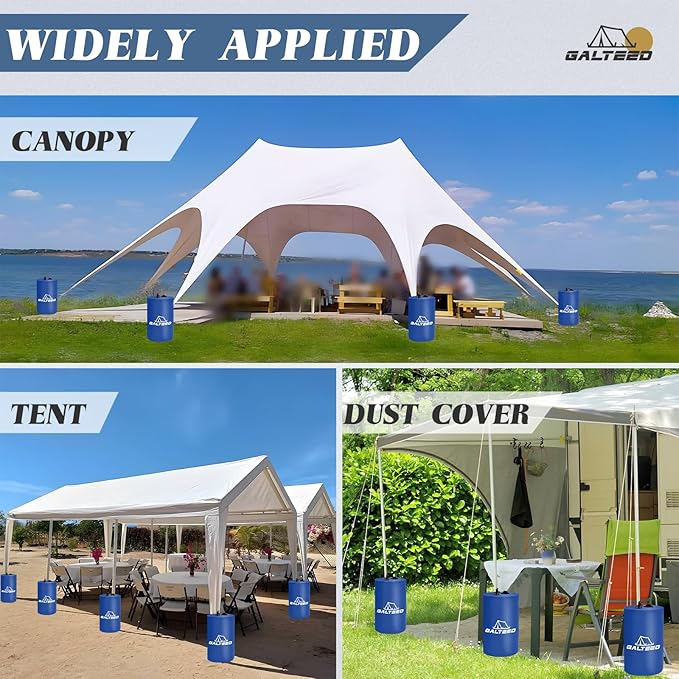 Canopy Water Weights Bag,176LBS Tent Weights Set of 8 Canopy Leg Weights for Pop Up Canopy,Canopies,Tent,Gazebo,Blue,10L/PC
