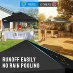 CROWN SHADES 8x8 Pop Up Canopy with 1 Side Wall - Beach Tent with One Push Setup - Outdoor Sun Shade for Events, Parties, Camping - Gazebo with STO-N-Go Cover Bag (Black)