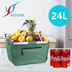 Picnic Basket, SIYUAN 24L Collapsible Market Basket with Two Handles Portable Canvas Grocery Basket Reusable Christmas Shopping Bag