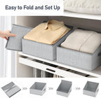 DIMJ Closet Storage Bins 6 Pack - Fabric Storage Baskets for Shelves, Collapsible Clothes Organizers with Handles, Trapezoid Shelf Organization Storage Cubes for Purse, Toys, Books, Towel, Socks