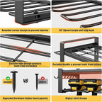 Power Tool Organizer Wall Mount, 4-Tier Tool Storage Rack with 8 Drill Holders, 200LBS Load Heavy Duty Cordless Tool Shelf for Garage Organization, Gift for Men