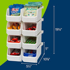 Plastic Containers for Organizing and Storage Bins for Closet, Kitchen, Office, Garage or Pantry Organization, Stackable Bins, Medium (11" x 5" x 5.5"), 8-Pack, White