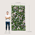 Artificial Luxury‌ Flower Wall Panel, Gorgeous 3D Silk Floral Backdrop for Wedding, Baby Shower, Party and Home Decor, Quick Assembly/Storage, Eco ＆ Pet Friendly, 2 pcs, Each Panel 2 * 8 ft.