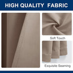 Hiasan Patio Sliding Room Divider Door Curtains - Extra Wide Privacy Room Thermal Insulated Blackout Curtain with Back Tab & Rod Pocket for Bedroom Partition(100 x 108 Inches, Camel)