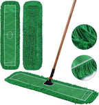 Matthew Cleaning 36'' Industrial Strength Cotton Dust Mop Refill Washable Replacement Heads for Residential & Commercial Use Fit Standard Dust Mop Frames, Hardwood, Concrete Floors Green 6 Pack