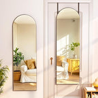 Hasipu Door Mirror Full Length, 51.1 x 15.7 Inch Full Body Wall Mirror Over The Door Hanging Mirror for Bedroom, Living Room, Cloakroom (Black)