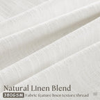 Beige White Pinch Pleated Linen Curtains 2 Panels 100 Inches Long for Living Room Bedroom Memory Training Shaped Semi Sheer Pleat Drapes with Hooks Rings Light Filtering Window Curtain 40x100