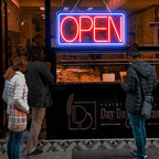 22" X 11" Led Neon Open Signs for Business, Large Open Signs, Plug In Electric Light Up with ON/OFF Switch, Ultra Bright Open Sign for Bar Salon Coffee Stores Club Hotel