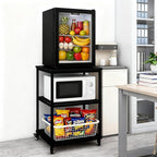 Heavy Duty 2-Tier Printer Stand with Locking Wheels, 19.5"x19.5" Large Printer Table Shelf, Holds 100 lbs per Shelf - Fits Most 60" Desks, Perfect for Office, Home, Laser Printer or Mini Fridge