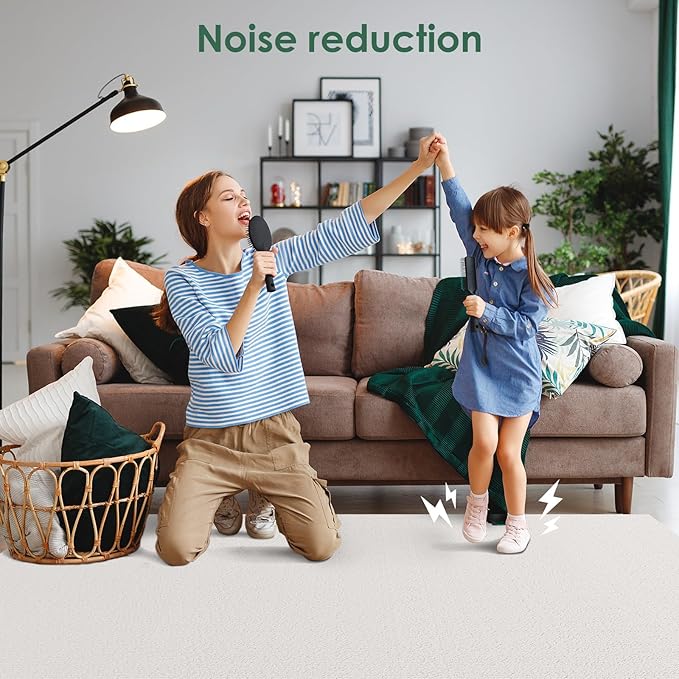 Carpet Tile 20 Pack 24” X 24” Self Adhesive Carpet Floor Tiles Anti-Slip Squares Peel and Stick Floor Tile DIY Installation for Bedroom (20, White)