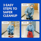 School Health 27‑Piece Bodily Fluid Spill Clean Up Kit – Bloodborne Pathogen Protection with PPE, Biohazard Bags & Wipes – OSHA Compliant Response Kit for Schools, Clinics & Infectious Materials