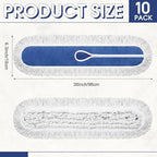 10 Pack 36" Commercial Dust Mop Replacement Heads Reusable Washable Cotton Dusting Pads Compatible with Industrial Dust Mop for Commercial Floor Cleaning and Janitorial Supplies Gym Office