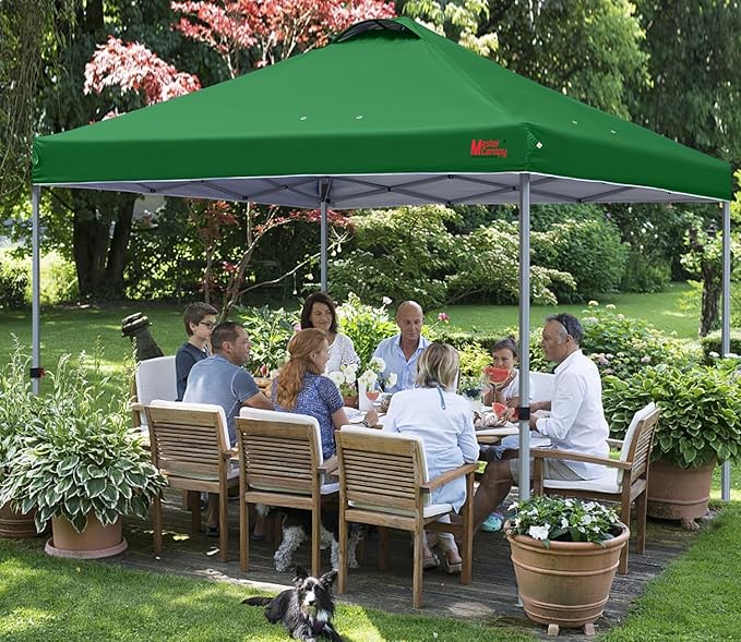 MASTERCANOPY Durable Pop-up Canopy Tent with Roller Bag (8x8, Forest Green)