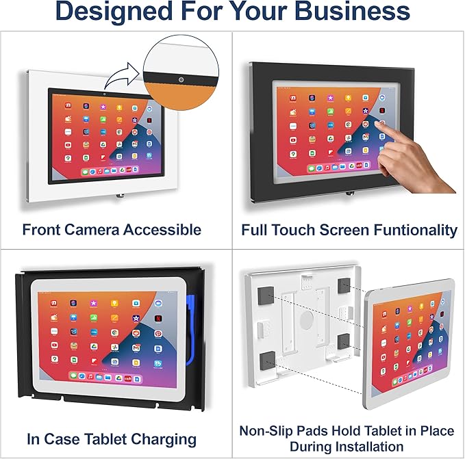 TABcare Locking Security Metal Case for Apple iPad Air 4 5 10.9" Tablet for Kiosk, POS, Store, Show Display (White, iPad Air 4/5 10.9)