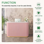 Small Reception Desk with Drawer and Cabinet Front Desk Receptionist Counter No Assembly Required Reception Room Tables Retail Checkout Counter for Shop Office Salon Lobby Green 59inch