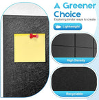 Large Cork Board for Wall 36" x 24", 6 Pack Black Bulletin Board, Felt Wall Tiles with 48 Safe Removable Adhesive Tabs, 30 Push Pins, Cork Boards for Home Office Pin Board Tack Board