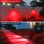 L LOHAS LED Christmas Spotlight Outdoor, Red Spot Lights for Yard, Auto On/Off 5W 120V Landscape Lighting for House, Holiday, Trees, Decoration, 450LM IP66 Waterproof, UL Listed, 2 Pack