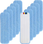 Replacement Microfiber Pad Fit for Rubbermaid Commercial 18 Inch Mop Head - 10 Pack Update Wrapping Wet & Dry Commercial Cleaning Reusable Refills Fit for Any Microfiber Flat Mop System 18"