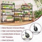 PrimeZone 4 Packs 36" W x 16" D x 79" H Wire Storage Shelves with Wheels, 5 Tier NSF Certified Heavy Duty Adjustable Kitchen Shelving Unit, Pantry Organizer Rack Rolling Metal Shelf for Garage Closet