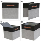 Collapsible Fabric Storage Cube Bins with 2 Reinforced PU Handles, Foldable Storage Organizer Baskets for Closet, Shelves, Living Room | 13"x13"x13", 4 Pack, Black & Gray