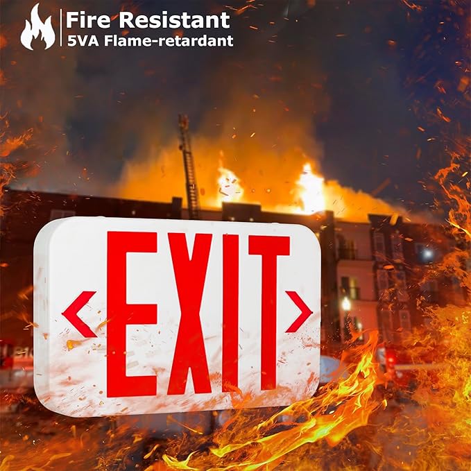 LIT-PaTH LED EXIT Sign, Emergency light with Double Face and Back Up Batteries- US Standard Red Letter Exit Lighting, UL 924 and CEC Qualified, 120-277 Voltage, 2-Pack