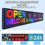 P10 Outdoor Led Sign 77"x14" WiFi Programmable with High Brightness Scrolling LED Sign for Business Digital Advertising Display Electronic Message Board
