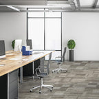 uyoyous 24 Pcs Commercial Carpet Tiles, 20'' x 20'' Twill Jacquard Carpet Squares with Non-Slip Backing, 64.58 Sq Ft Reusable Carpet Floor Tiles with Stickers for Home Office
