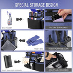 Wearable Cleaning Caddy, Cleaning Caddy Supplies Organizer with Handle & Shoulder Straps for Housekeepers, Under Sink & Car Cleaning Tool Organizers Bag with 4 Foldable Divider (CeruleanBlue)