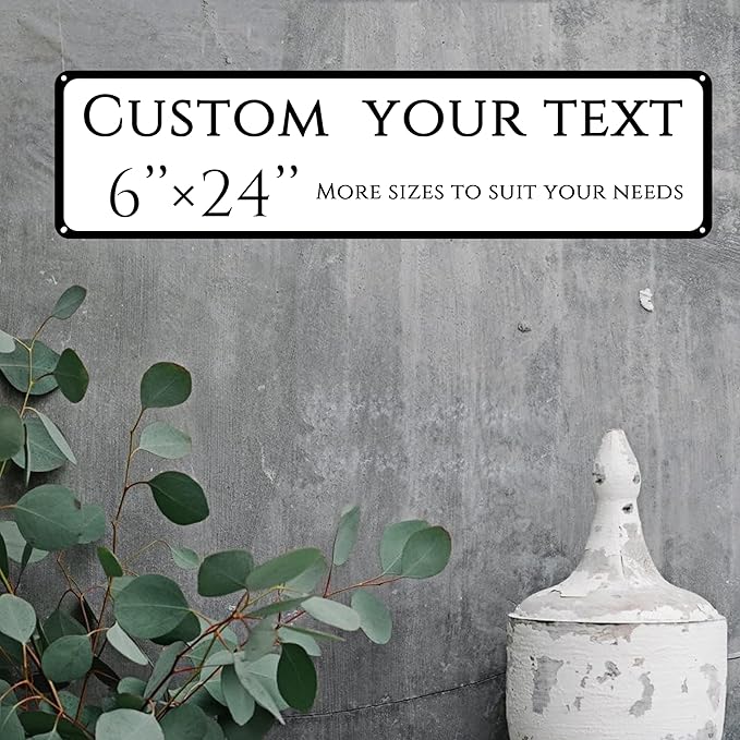 Custom Sign, custom street sign，Aluminum Weatherproof Metal Sign Multiple Sizes, Reflective double-sided, Business, Workplace, office, Home, Delivery Signs(6 * 24 Inch)